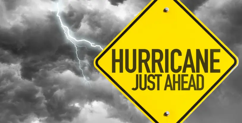 Hurricane warning sign